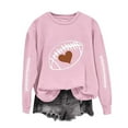 thumbnail image 1 of FRSASU Women's fashionable and comfortable Casual Loose Fit Pocket Shirts rugby Printed long sleeved Tops Pink, 1 of 4