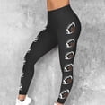 thumbnail image 1 of FRSASU Women's fashionable stretch mid waist cropped pants with American football print Yoga Pants ,fitness running casual pants Dark Gray, 1 of 9