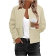 thumbnail image 1 of FRSASU Women's solid color lapel Winter Trendy Chunky Long Sleeve Button Up Casual Warm Fall Jackets Coats Beige, 1 of 6