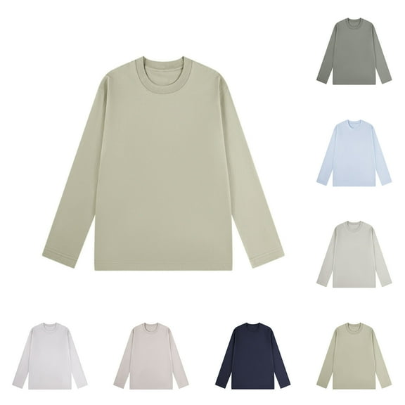 FRSASU Womens Autumn/Winter Casual Solid Crewneck Sweatshirt Long Sleeve Tops Cute Pullover Loose Fit Navy