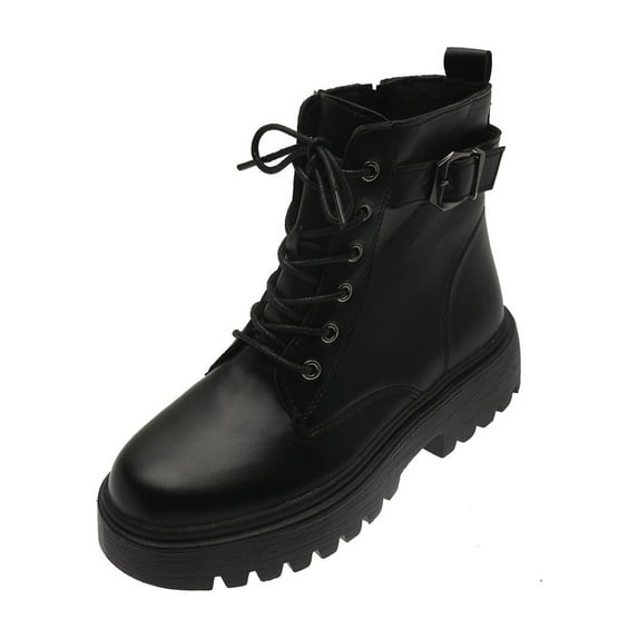 FRSASU Womens Boots Ladies Casual Water-Resistant Lace Up with Zipper Inside Boots Fashion Round Toe Lug Sole Ankle Boots&Booties for Women On