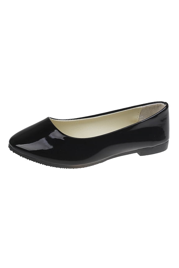 Womens Candy Color Ballet Flat Round Toe Soft Dressy Flats Shoes Slip Ons Moccasins for Women Black