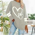 thumbnail image 1 of FRSASU Womens Casual Heart Graphics Shirt Long Sleeve Pullover Loose Crewneck Cute Love Printed Sweatshirt Tops Gray, 1 of 9