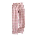 thumbnail image 1 of FRSASU Womens Fashion self-cultivation Pants printed Plaid Stretch Comfy Lounge Pants Drawstring Waist Sleep Bottoms Pink, 1 of 8