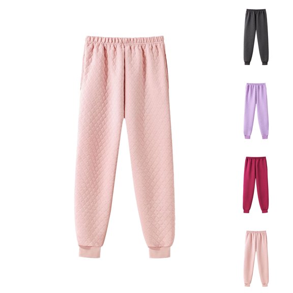 FRSASU Womens Fleece Pajama Pants Fashion Fuzzy Lounge Warm Loose Fluffy Elastic Waist Sleepwear Purple