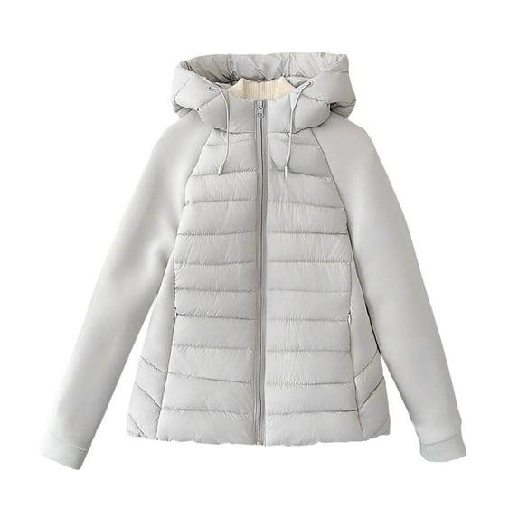 FRSASU Womens Hoodies Full Zip up Sweatshirts Fashion Winter Long Sleeve Solid Color Loose Hoodie Cotton Padded Jacket with Pockets Gray