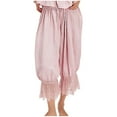 thumbnail image 1 of FRSASU Womens Lace Trim Pajama Pants Solid Color Hollow Ruffle Soft Home Clothes Pajamas Pants Pink, 1 of 3