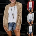thumbnail image 1 of FRSASU Womens Long Sleeve Open Front Cardigan Sequin Casual Thin Style Outerwear White 10(XL), 1 of 6