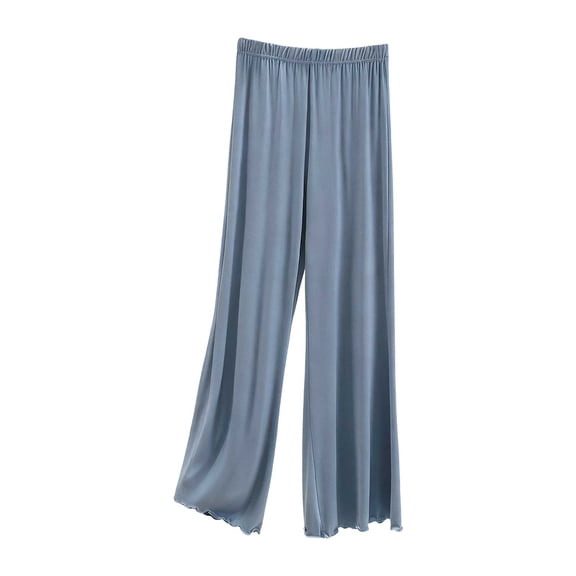 FRSASU Womens Modal Wide Leg Pants Solid Casual Loose Thin Yoga Sweatpants Comfy Lounge Pajama Flowy Pants Light Blue