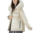 thumbnail image 1 of FRSASU Womens Puffer Winter Coats - Long Quilted Jackets for Women Weather Resistant Puffer Parka Hooded Jacket White, 1 of 5