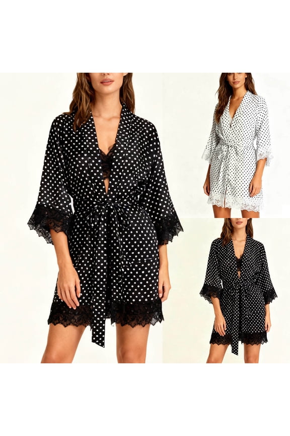 Womens Silk Satin Pajamas Set Long Sleeve Lace up Sleepwear Multi Piece Soft Homewear Pajama Set White