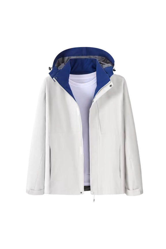 Womens Ski Jacket Winter Casual Snow Coat Windbreaker Snowboarding Jacket Hooded for Hiking Trave White