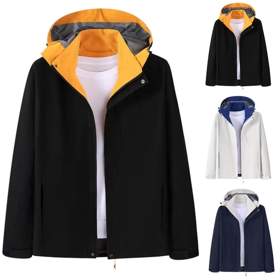 FRSASU Womens Ski Jacket Winter Casual Snow Coat Windbreaker Snowboarding Jacket Hooded for Hiking Trave Yellow