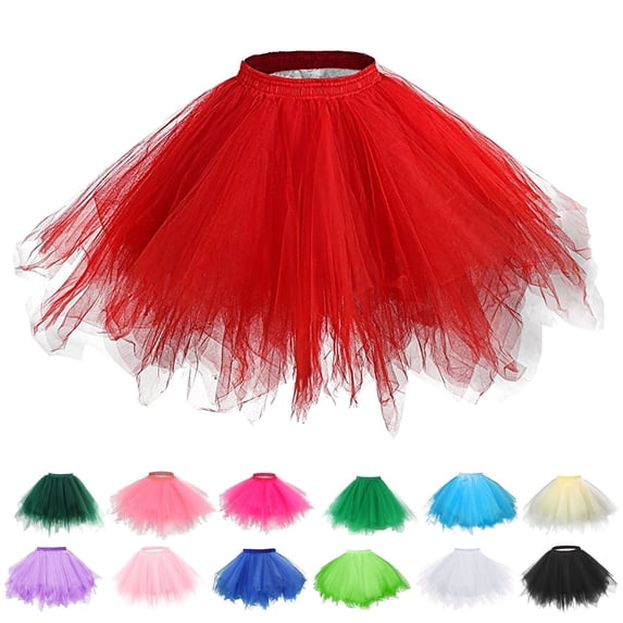 FRSASU Women's Tutu Skirt 50s Vintage Layered Tulle Ballet Bubble Dance Skirts for Cosplay Party Yellow
