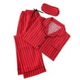 thumbnail image 1 of FRSASU Womens Striped Pajamas Set 2 Piece Cotton Button Pjs Sleepwear Long Sleeve Shirt Pants Lounge Set and eye mask Red, 1 of 9