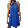 thumbnail image 1 of FRSASU Women's Swimsuit Cover Up Hollow Out Crochet Coverups Sleeveless Beach Dress Tank Bikini Cover Ups Blue, 1 of 6