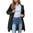 thumbnail image 1 of FRSASU Womens Utility Jacket Long Sleeve Hooded Waterproof Windproof Button Lightweight Zip up Casual Jacket with Pockets Black, 1 of 8