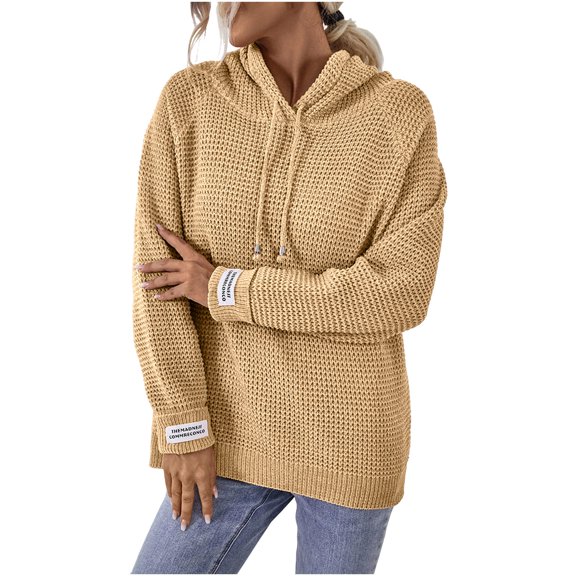 FRSASU Womens V Neck Long Sleeve Shirts Sweatshirts Hoodies Solid Color Casual Tunic Pullover Tops with Drawstring Yellow