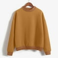 thumbnail image 1 of FRSASU Womens fashionable and comfortable Casual Crewneck Sweatshirts Long Sleeve Tunic Tops Loose Fitting Pullovers Brown, 1 of 4