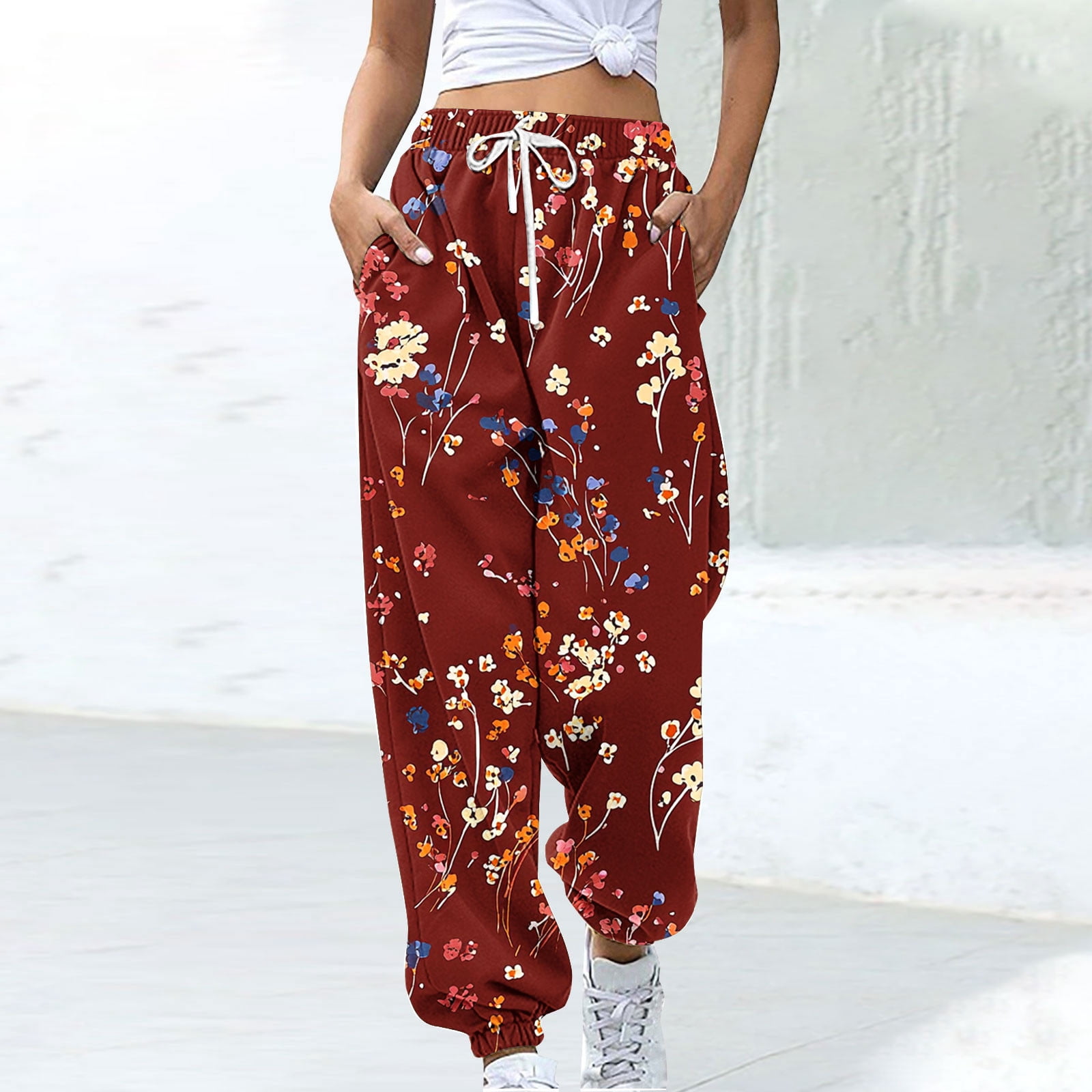 FRSASU Womens quick drying sports Pants Baggy Wide Leg Track Pants ...