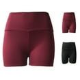 thumbnail image 1 of FRSASU Workout Biker Shorts for Women High Waisted Tummy Control Booty Yoga Stretch Shorts Wine, 1 of 5