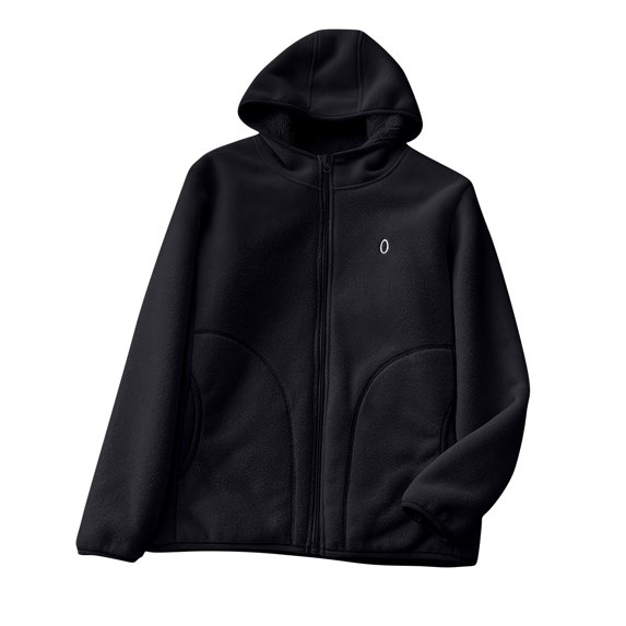 FRSASU Zip up Hoodie Women Fleece Lined Long Sleeve Hooded Jacket Fall Winter Coat Casual Trendy Clothing Black