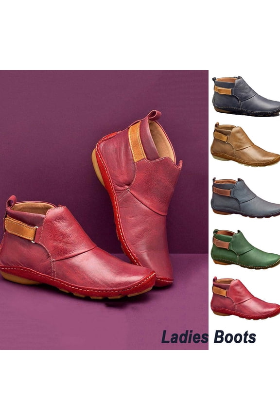 confort Women’s Ankle Boots Comfort Lightweight spring and autumn winter short flat boots Red