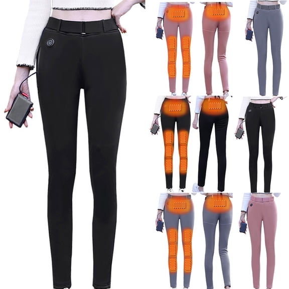 FRSASU thermal Leggings for Women Heating Warm Winter Butt Lifting High Waisted Tummy Control Tights Elastic Waist Yoga Pants Pink