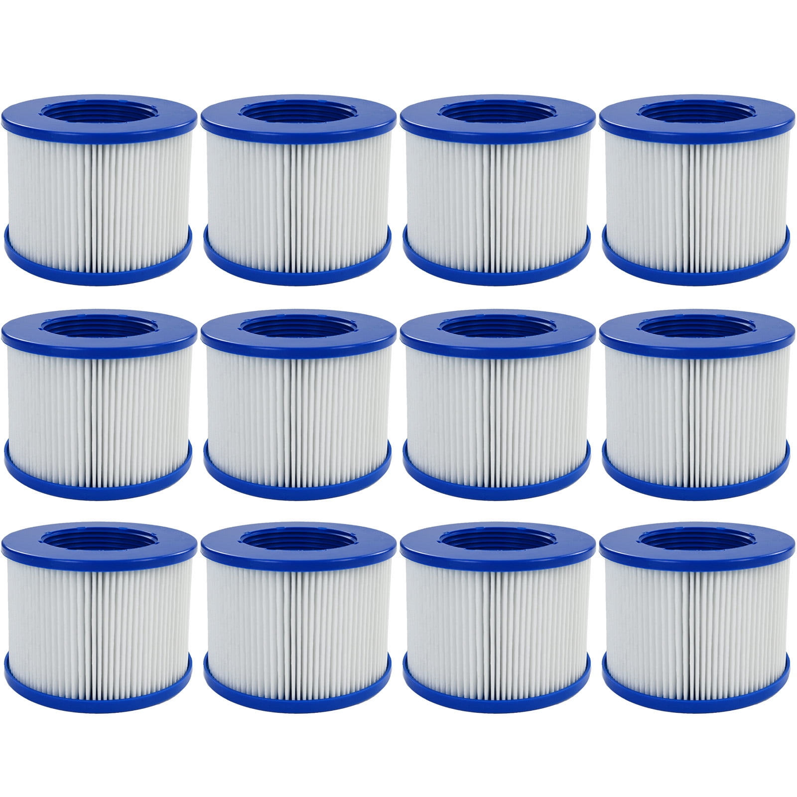 FRTDNE Screw-in Hot Tub Filter Replacement for RELXTIME/ALEKO/Wejoy Aquaspa/Co-z/Wave/CleverSpa - Threaded Cartridges for Inflatable Hot Tubs & Massage Pools,12 Pack