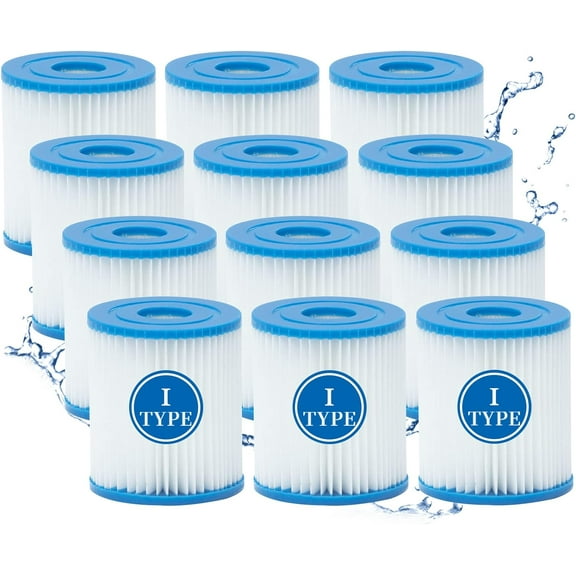 FRTDNE Type I Pool Filter Cartridge, Replacement Filters Cartridge for 58093, for Swimming Pool Filter RX330 Filter Pump, for 300/330 Gal/H Filter Pumps,12 Pack