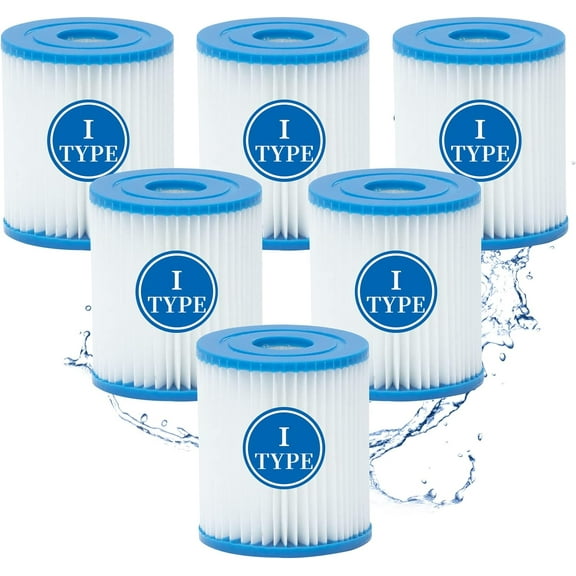 FRTDNE Type I Pool Filter Cartridge, Replacement Filters Cartridge for 58093, for Swimming Pool Filter RX330 Filter Pump, for 300/330 Gal/H Filter Pumps,6 Pack