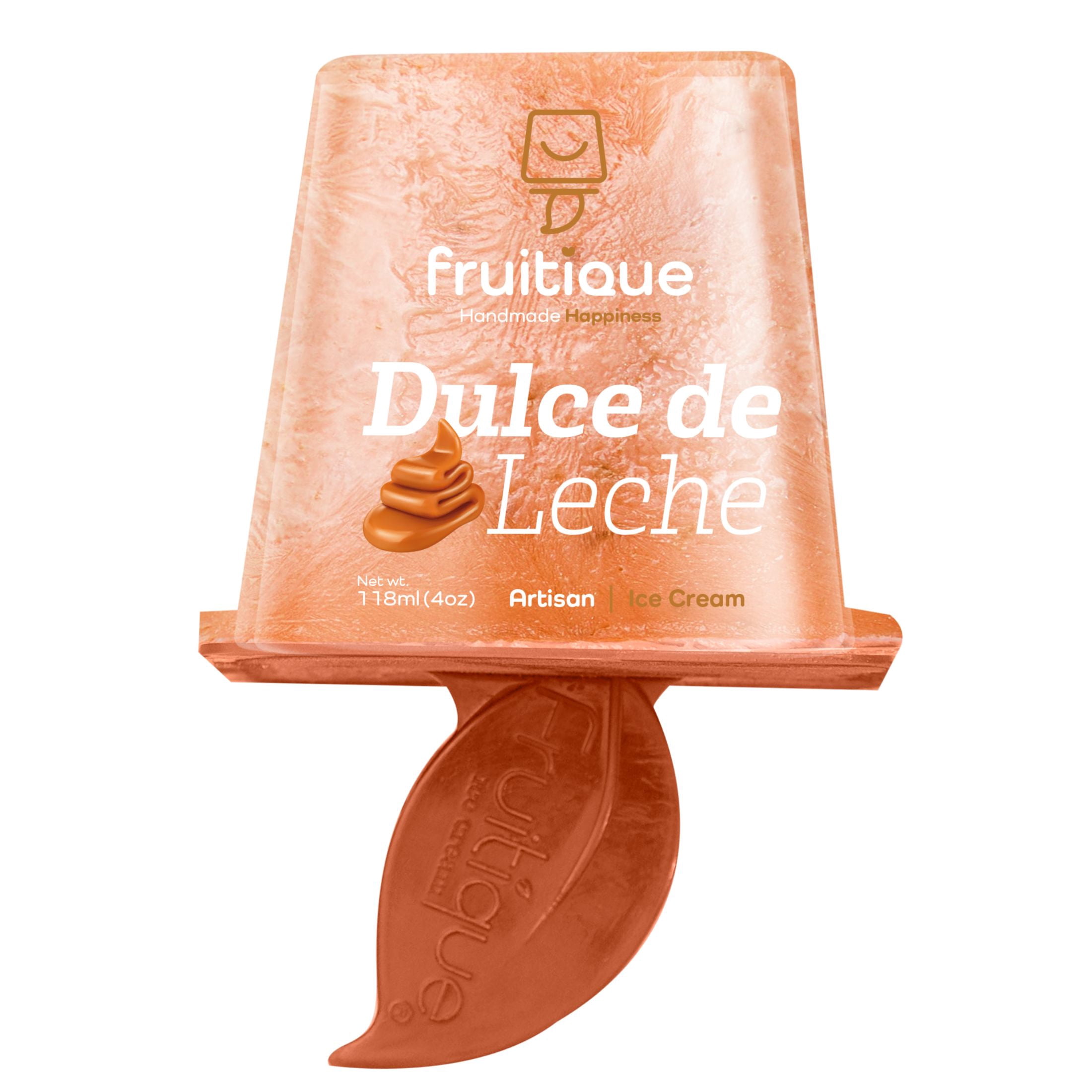 Fruitique Dulce De Leche Frozen Artisan Ice Cream Square Bar 4oz