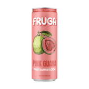 FRUGA Pink Guava Sparkling Fruit Super Soda | Prebiotic Soda, Low Calorie, Healthy Soda Benefits and Vitamin Boost