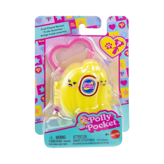 Polly Pocket Doll & Micro Compact, Keychain and Sticker Sheet, Pet Accessory, Travel Toys