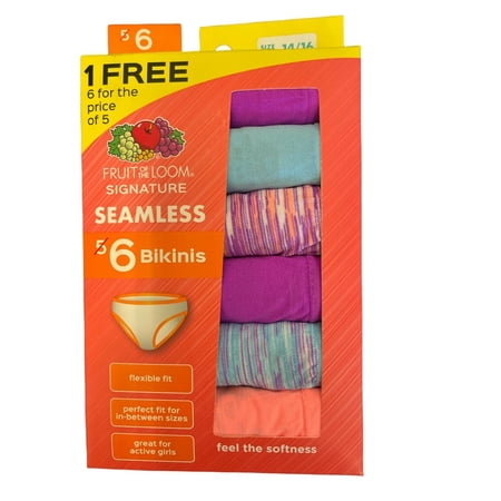 FRUIT OF THE LOOM 6 PACK TAG LESS GIRLS SEAMLESS BIKINI price history and forecast - Fruit of the Loom 6GSLKBK