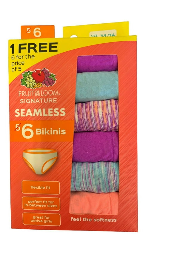 6 PACK TAG LESS GIRLS SEAMLESS BIKINI
