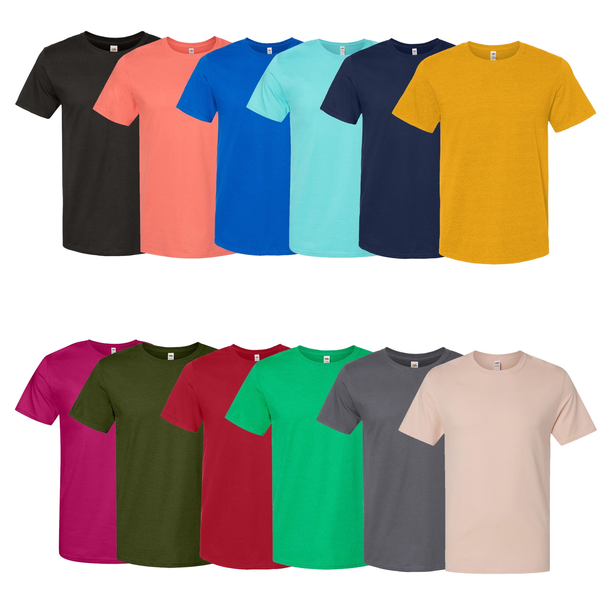 FRUIT OF THE LOOM Crew Neck T-Shirt - 4XL Size | 100% Cotton 12 Pack ...