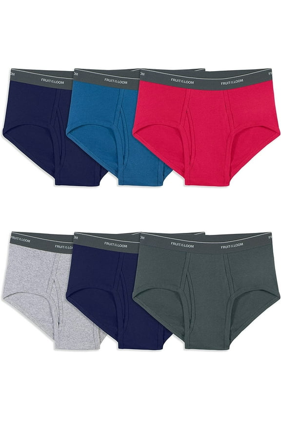 mens Tag-free Cotton Briefs Underwear, 6 Pack - Assorted Colors, X-Large US