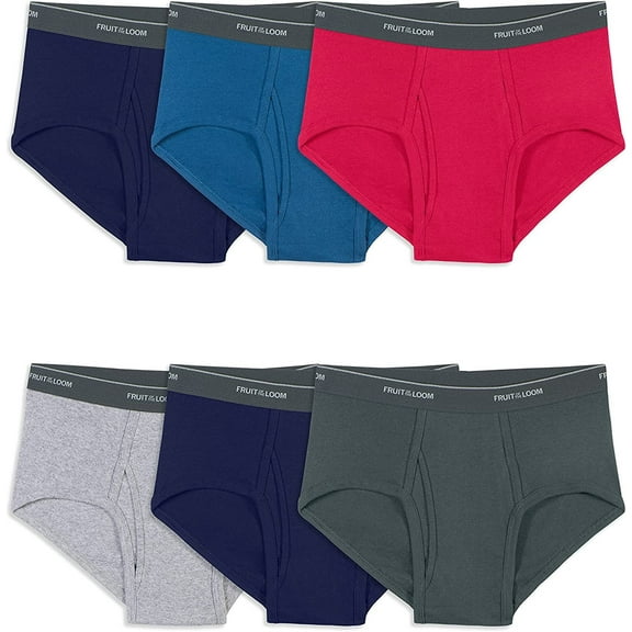 Fruit of the Loom mens Tag-free Cotton Briefs Underwear, 6 Pack - Assorted Colors, X-Large US