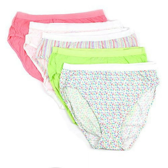 FRUIT OF THE LOOM WOMENS HI-CUT COTTON PANTY PLUS-SIZE 5 PK, ASSORTED (13)