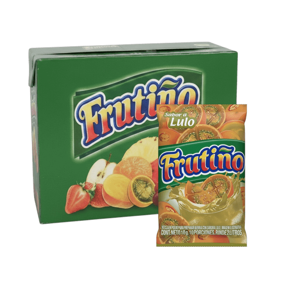 FRUTIO Lulo (Naranjilla) Powdered Drink Mix - Colombian Import, 20 Pouches, Each Makes 2 Liters of Refreshing Tropical Fruit Beverage