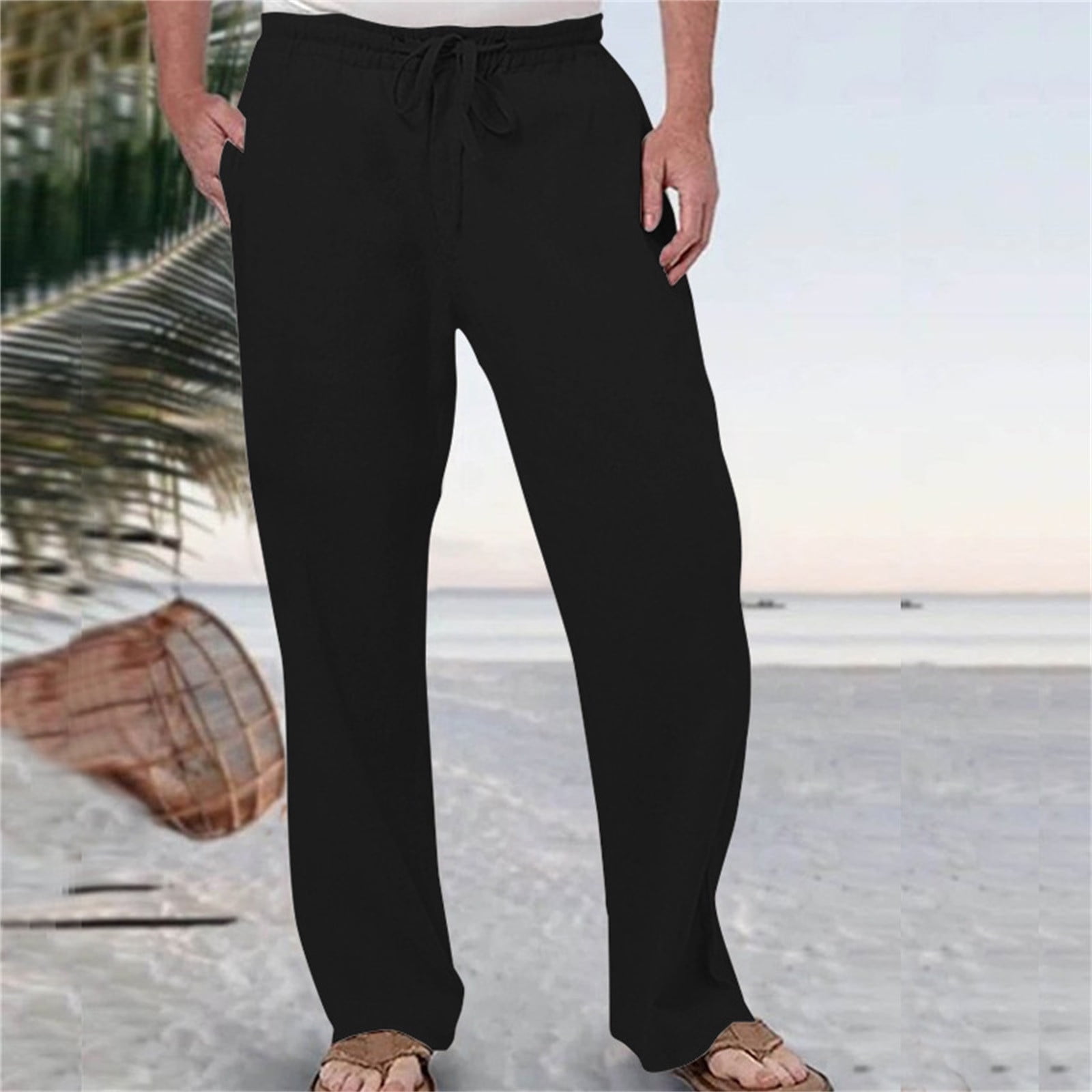 FRXSWW Casual Pants for Men Fashion Casual Solid Color Try