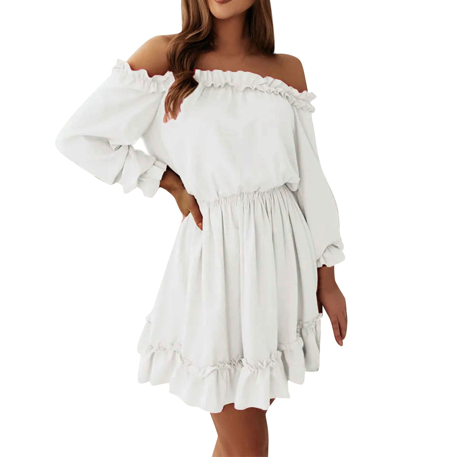 FRXSWW Women's Summer Swing Flowy Dress Solid Color Simple Dresses  Sleeveless Mini Dress For Ladies - Walmart.com