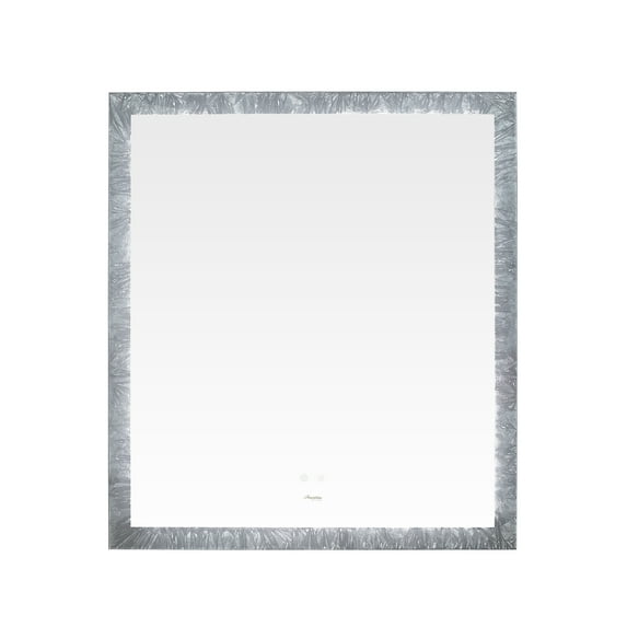 FRYSTA 36 in. x 40 in. LED Frameless Rectangular Mirror with Dimmer and Defogger