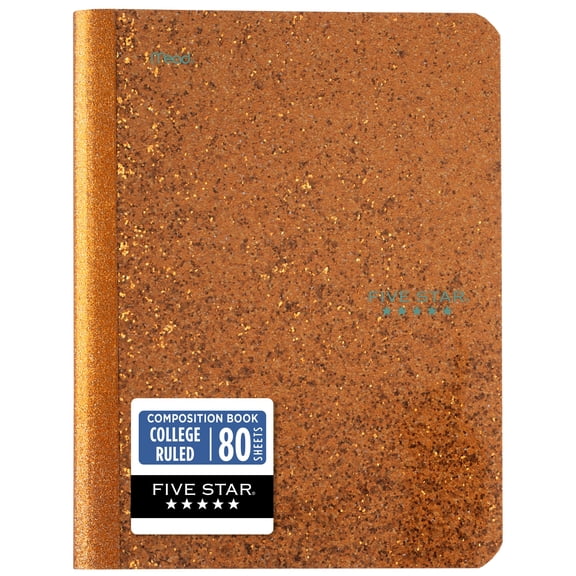 Five Star Composition Book Plus Study App, College Ruled, 80 Sheets, Poly, 7.5" x 9.75", Fan Girl Orange