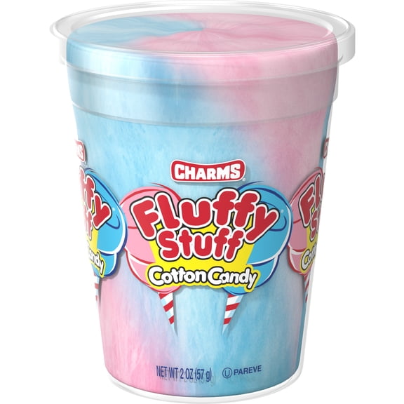 Fluffy Stuff Cotton Candy Assorted Flavor 2 oz. Tub. Peanut Free, Gluten Free
