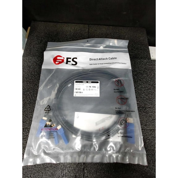 FS Q-4S28PC02 100G QSFP28 to 4X25G SFP28 7ft Passive Direct Attach Copper Cable