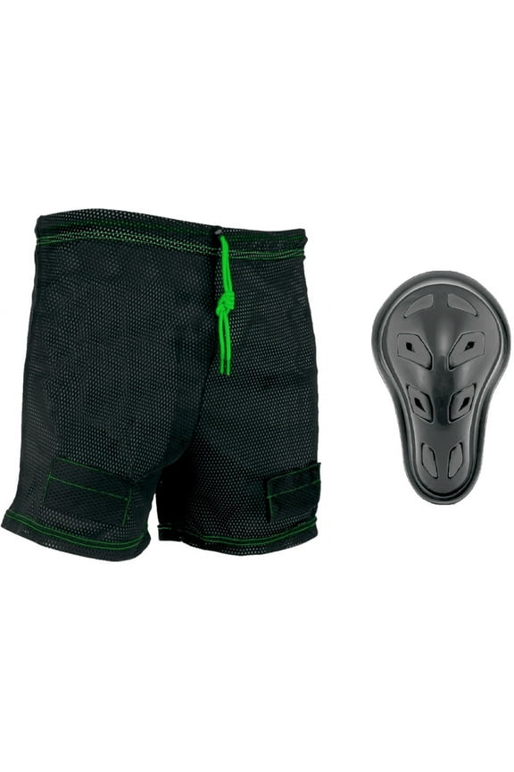 VIBE Youth Boys Hockey Protective Jock Mesh Shorts with Sock Tab Large-XL