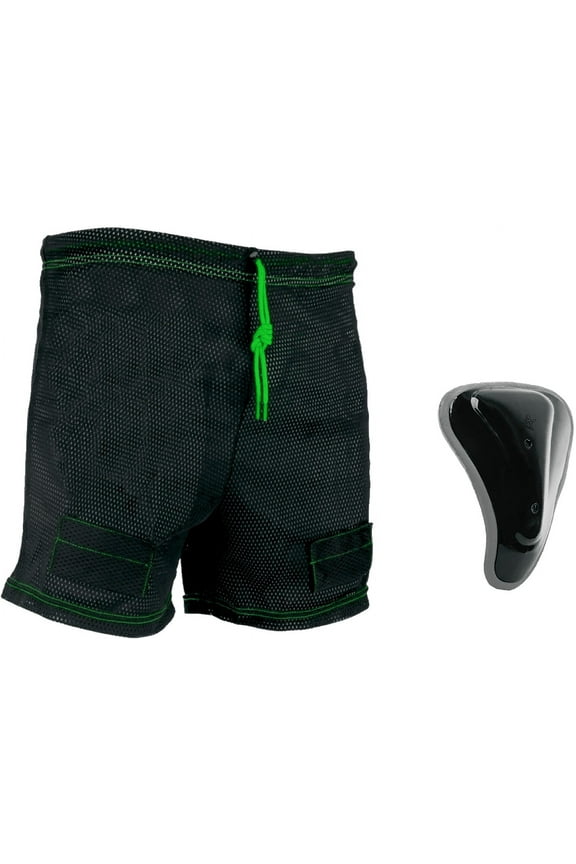 FS VIBE Youth Girls Hockey Mesh Shorts with Pelvic Protector - Large/XL