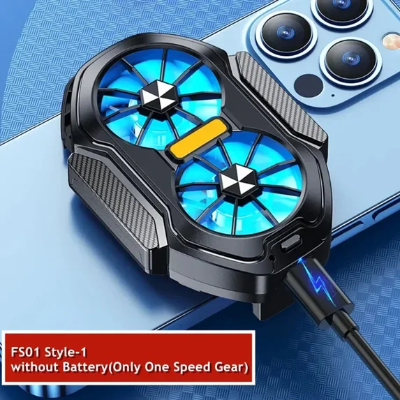 FS01 Dual Fan Rechargeable/Plug-in Mobile Phone Radiator Air-cooled Back Clip Game Cooler for Android IOS PUBG Cool Heat Sink